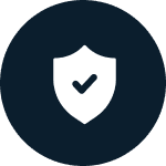 Security shield with checkmark