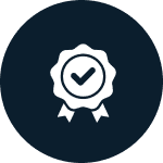 Certified quality award ribbon icon