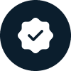 Approval mark, dark background